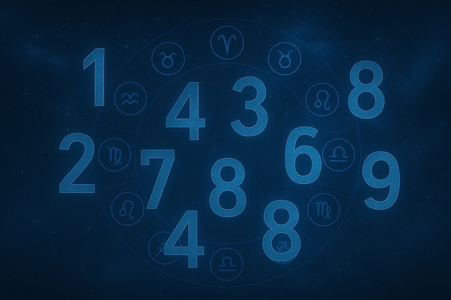 Illustration céleste de la définition de la numérologie – symbolique des chiffres et correspondance avec les signes astrologiques sur IdealVoyance