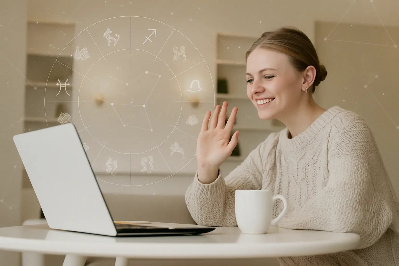 Consultation d’astrologie en ligne par visioconférence avec une astrologue – échange sur votre horoscope personnalisé avec IdealVoyance